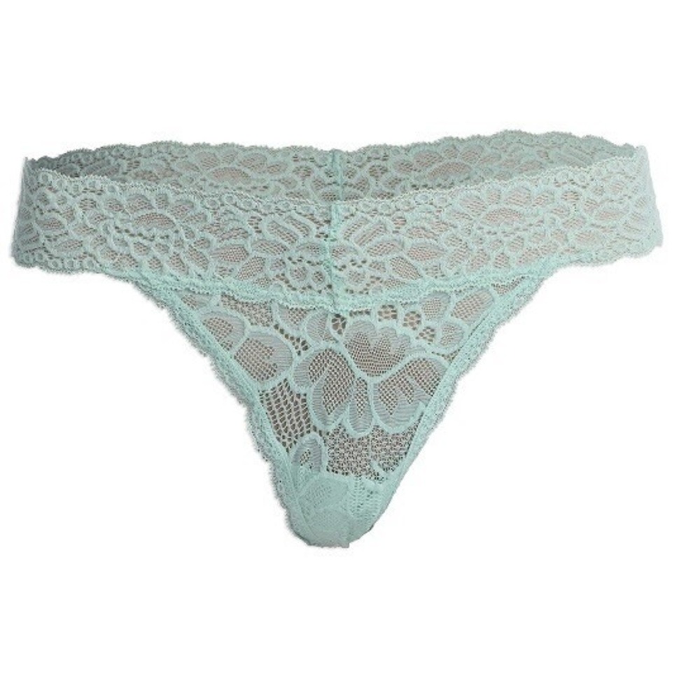 No Boundaries Juniors Lace Thong Panty XXXL 21 New with Tags Aqua Verde Stretch